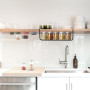LDXDRU Lot de 2 paniers suspendus en métal extensible pour cuisine, armoire, salle de bain, garde-manger, bureau, noir