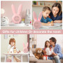 Homealexa Réveil Matin à Induction en Forme de Lapin Mignon, Intelligent Réglage Automatique Lumière de Respiration, Affichage T