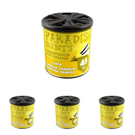 PARADISE SCENTS Paradise PER80129 Désodorisant Gel pour la Voiture Senteur Vanille, 100 G, VAINILLE (Lot de 4)
