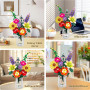 INVITOP Bouquet de Fleur Plantes Construction, 9 Set de Fleurs Artificielles à Construire, 845 PCS Fleur Botanical Collection, V