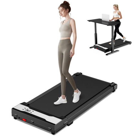 Tapis de Marche Course - Walking Pad 2.0HP Vitesse Réglable avec Télécommande, 1-6 km/h Treadmill pour Maison Bureau Charge Max 