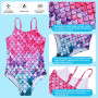 Nivofu Maillot de Bain Fille Enfant 3-12 Ans, Sirène Plage Maillot de Bain, Une Pièce Maillot de Bain en Tissu Souple à Séchage 