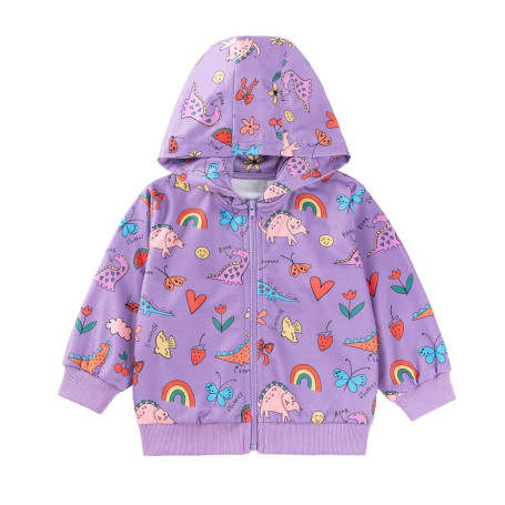 LitBud Sweat à Capuche Zippé pour Filles, Veste à Capuche à Manches Longues Sweatshirt pour Enfants Vêtement Âge 1-8 Ans