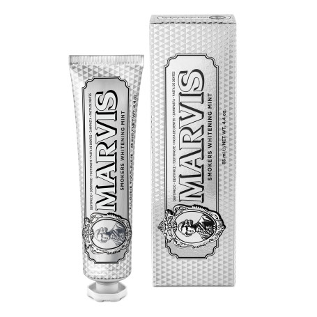 Marvis Dentifrice blanchissant pour fumeurs, Menthe, 85 ml, Favorise le blanchiment naturel des dents, Dentifrice anti-plaque & 
