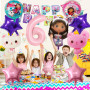 Décorations de ballons sur le thème des dessins animés, Décorations d'anniversaire pour une fillette de 6 ans, Ballons en alumin