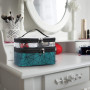 Trousse de Maquillage Portable Double Couche Trousse de Toilette Imperméable Pochette Sac Cosmétique de Voyage Vanity Case avec 