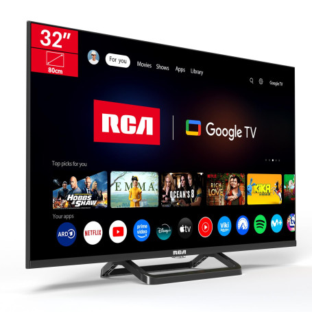 RCA SRG32HQ1C Smart TV 32 Pouces (80 cm), Google TV HD LED WiFi Connectée Téléviseurs avec Triple Tuner, VIDAA Remote App, Molot