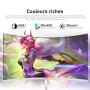 Gawfolk Écran PC 27 Pouces incurvé 280Hz Gaming Computer Moniteur, 1800R,1ms，FHD 1080p, 178 ° Grand Angle,Ultra - Mince Lunette,
