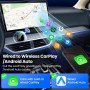Adaptateur CarPlay sans Fil 2 en 1 pour Apple CarPlay & Android Auto, Bluetooth 5.0, Plug and Play, Connexion Rapide Stable, Com