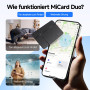 MiLi MiCard Wallet Tracker pour Android & iOS, Carte de Suivi Bluetooth Rechargeable sans Fil avec Carte de Visite NFC, Compatib