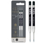 Parker recharges pour stylo gel | pointe moyenne (0,7 mm) | encre noire QUINK | lot de 2
