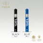 Parker recharges pour stylo gel | pointe moyenne (0,7 mm) | encre noire QUINK | lot de 2