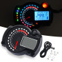 Geloo Compteur de vitesse universel pour moto 7 couleurs, 14000 tr/min écran LCD numérique RX2N Odomètre Compteur de vitesse Ins