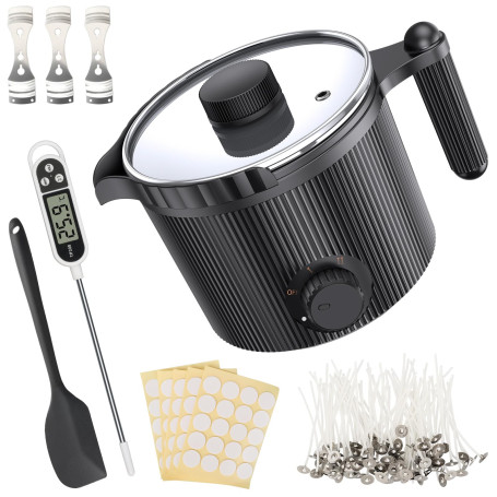 venpow Pot à cire, kit de fabrication de bougies pour adultes débutants, pour la fabrication de bougies, ensemble comprenant un 