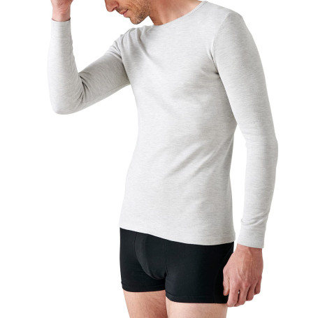 Damart - T-shirt pour Homme Col Rond, Manches Longues - Certifié OEKO-TEX - Maille Interlock Thermolactyl - Degré de Chaleur 3