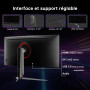 KTC Ecran 34 Pouces Incurvé, UWQHD (3440 x 1440) 180Hz Ecran PC Gamer, Adaptive Sync, 21:9 VA Panel 1500R, 1ms, HDR10, Rapport d