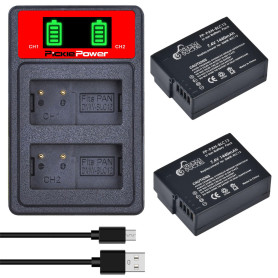 Pickle Power DMW-BLC12 Lot de 2 Batteries et Double Chargeur LED pour Appareil Photo Panasonic Lumix DMC-GH2 G5 G6 G7 GX8 G85 DM