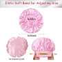 FOUNSHO 6 Pièces Bonnet Satin Cheveux Nuit pour Dormir, Élastique Souple Bonnet Satin en Soie pour Femme Hommes et Fille, Adapté