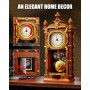 TYCOLE Horloge murale vintage classique jouet avec véritable fonction horloge et manuelle – pendule mécanique branchable – décor