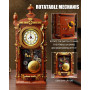 TYCOLE Horloge murale vintage classique jouet avec véritable fonction horloge et manuelle – pendule mécanique branchable – décor