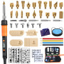 Preciva Pyrograveur sur Bois, 70pcs Graveur Bois avec LCD Stylo à Pyrogravure, 200℃-500℃ Température Réglable Pirogravure pour A