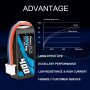 Gens ace Batterie Lipo 2S 60C 400mAh 7.4V 2.96Wh Coque Souple Batterie Lipo avec Prise JST pour OMPhobby M1/aligner t-Rex T1