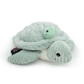 Les DÉGLINGOS PTIPOTOS by SAUVENOU Tortue Maman/Bebe Bleu - Peluche bébé Toute Douce - Idée Cadeau de Naissance - 29cm, Menthe