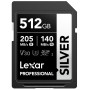 Lexar Silver Carte SD 512Go, UHS-I Carte SDXC Jusqu'à 205 Mo/s en Lecture, 140 Mo/s en écriture, V30, 4K UHD Video, U3, Classe 1