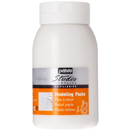 Pébéo 524160 Pâte à relief 1 Pot de 1 L,Blanc