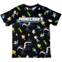 T-shirt enfant Creeper Minecraft - T-shirt garçon noir en coton avec imprimé officiel - T-shirt enfant gadget Minecraft - Idée c