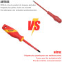 FOURROBBER Jeu de VDE tournevis et de pinces isolés,Kit de tournevis électrique isolé de 1000V avec testeur de tension, Électric