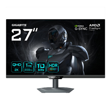 GIGABYTE G27Q2 Moniteur de Jeu 27” 2K QHD - 2560 x 1440, 200Hz, 1ms, 350 CD/m², Compatible G-Sync, FreeSync Premium, HDR10, HDMI