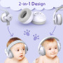 SOGUDE Casque Bébé Anti-Bruit 2 en 1, Bébés et Tout-Petits jusqu'à 60 Mois, Certifié CE, Confortable et Réglable, Blanc