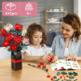 Ensemble de Blocs de Construction de Bouquet de Fleurs pour Enfants, Maison ou Bureau Décoration Artificielle de Roses, Cadeau p