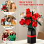 Ensemble de Blocs de Construction de Bouquet de Fleurs pour Enfants, Maison ou Bureau Décoration Artificielle de Roses, Cadeau p