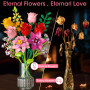 Bouquet de Fleurs à Construction, 11 Fleurs Déco Artificielles en Briques avec 5 Roses, 765 Pièces, Cadeau Femme Fête des Mères 