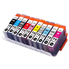 Yongairuink PGI72 Cartouche d'encre Remplacement pour Can PGI-72 PGI72 (PBK, MBK, C, M, Y, PC, R, PM, GY, CO) Compatible avec -1