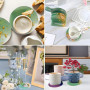 5 moules de dessous de verre en résine, sous-Verres Ronds et Carrés, Moules Pour Table DéCoration Coaster Tapis De Bol, pour Mak