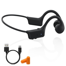 Casque Conduction Osseuse Bluetooth, Open Ear Sport Écouteur Conduction Osseuse Sans Fil Oreilles Ouvertes avec Micro, IP55 Étan