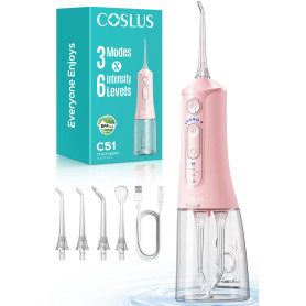 COSLUS Jet Dentaire Hydropulseur Irrigateur Oral: 3 Modes & 18Niveaux, Pic Dentaire Eau pour Orthodontie, Appareil Dentaire, Gen