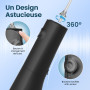 AUIEI Jet Dentaire Hydropulseur Portable Water Flosser, Irrigateur Oral 5 Modes et 8 Buses,Réservoir 300ML, USB Chargé, Étanche 