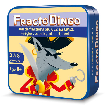 Aritma - FRACTODINGO CE2 au CM2 - pour Enfants dès 8 Ans - Jeu de Cartes Éducatif sur les Fractions - 3 Niveaux Difficultés - Ba