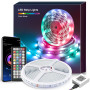 Ruban Led 15m, Led Chambre, RGB Bande Led Lumineuse Contrôlé par APP Bluetooth ou Télécommande, Synchroniser avec Rythme de Musi
