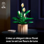 LEGO Botanicals Les Fleurs de Lune - Set de Plante Artificielle en Pot pour Adulte - Fausses Fleurs Blanches & Boutons - Décorat