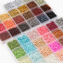 EuTengHao Perles de Rocaille en Verre 8/0 pour Kit de Fabrication de Bracelets, Colliers, Bijoux - 3mm, 48 Couleurs, Dépoli et L