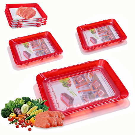 DIYCUT 3 Pièces Boite a Jambon, Boite Rangement Frigo, Plateau de Conservation des Aliments, avec Film élastique, Idéal pour Jam