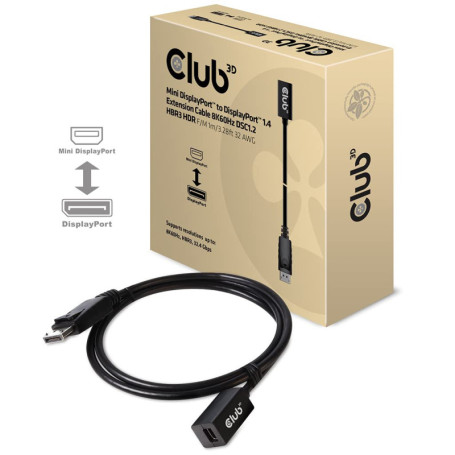 CLUB3D cac-1120 1 m Mini DisplayPort DisplayPort Noir