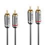Lindy 35347 câble audio 3 m 2 x RCA Anthracite