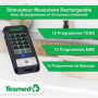 TESMED Trio 6.5: Électrostimulateur Musculaire Rechargeable par USB - 36 Programmes, 40 Niveaux d'Intensité, 4 Électrodes - EMS,
