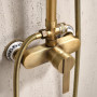 ESOP Colonne de Douche Rétro avec Mitigeur, Système de Douche Laiton Antique Ensemble de Douche Montage Mural Set de Douche avec